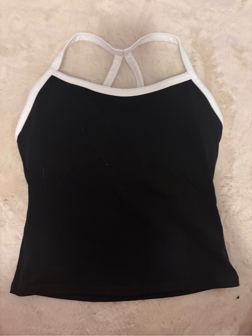 Black and White Racerback Tank Top